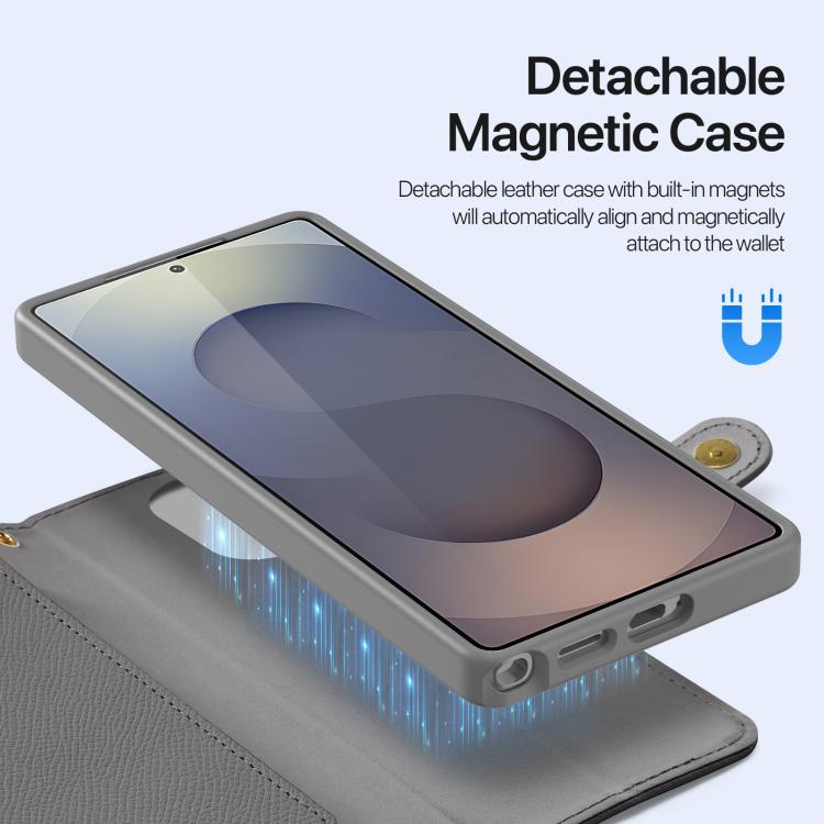 For Samsung Galaxy S26 Ultra 5G DUX DUCIS Lawa Series 2 in 1 Wallet Zipper Detachable MagSafe Phone Case with Lanyard