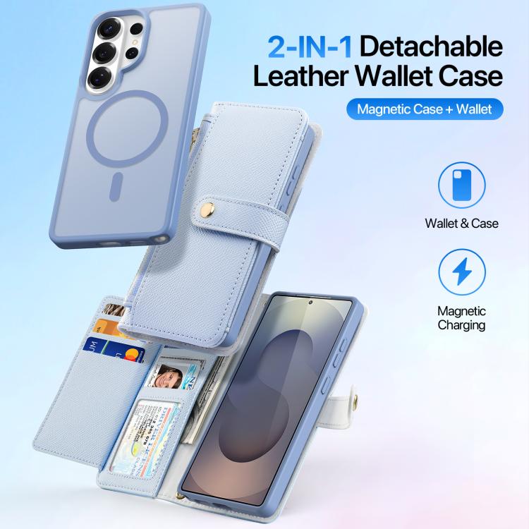 For Samsung Galaxy S26 Ultra 5G DUX DUCIS Lawa Series 2 in 1 Wallet Zipper Detachable MagSafe Phone Case with Lanyard