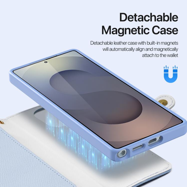 For Samsung Galaxy S26 Ultra 5G DUX DUCIS Lawa Series 2 in 1 Wallet Zipper Detachable MagSafe Phone Case with Lanyard
