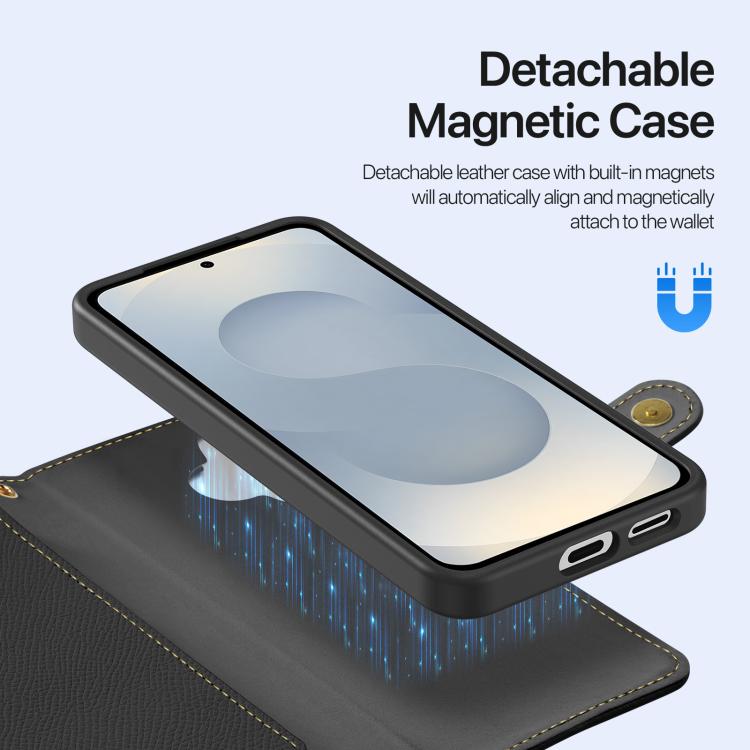 For Samsung Galaxy S26 5G DUX DUCIS Lawa Series 2 in 1 Wallet Zipper Detachable MagSafe Phone Case with Lanyard
