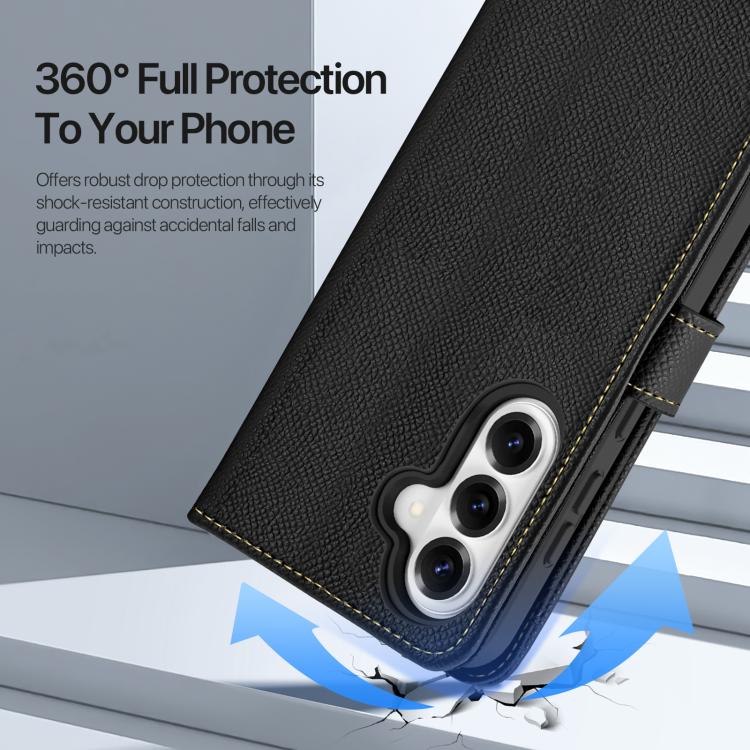 For Samsung Galaxy S26 5G DUX DUCIS Lawa Series 2 in 1 Wallet Zipper Detachable MagSafe Phone Case with Lanyard