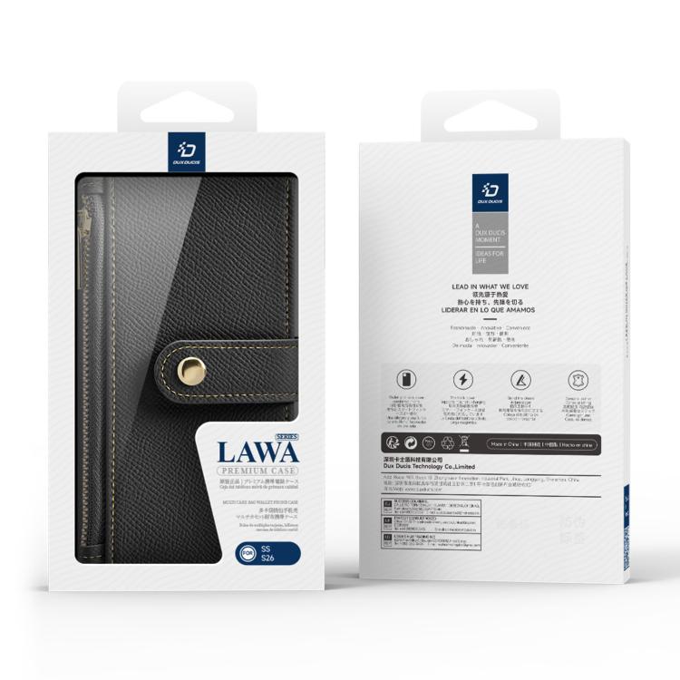 For Samsung Galaxy S26 5G DUX DUCIS Lawa Series 2 in 1 Wallet Zipper Detachable MagSafe Phone Case with Lanyard