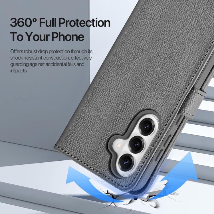 For Samsung Galaxy S26 5G DUX DUCIS Lawa Series 2 in 1 Wallet Zipper Detachable MagSafe Phone Case with Lanyard