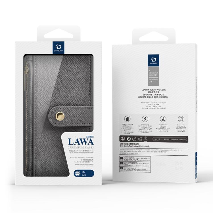 For Samsung Galaxy S26 5G DUX DUCIS Lawa Series 2 in 1 Wallet Zipper Detachable MagSafe Phone Case with Lanyard