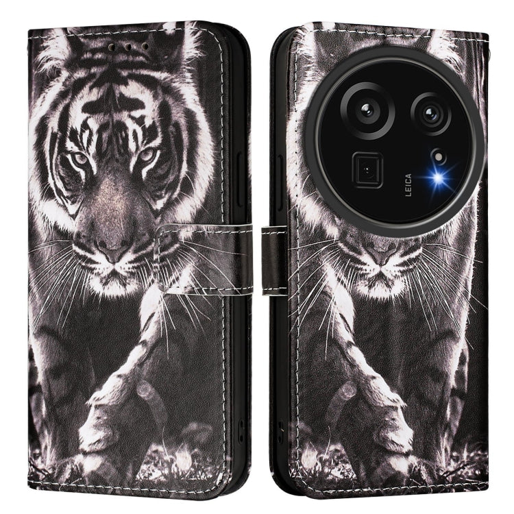 For Sharp Aquos R9 Pro SH-54E Colored Drawing Pattern Plain Weave Leather Phone Case