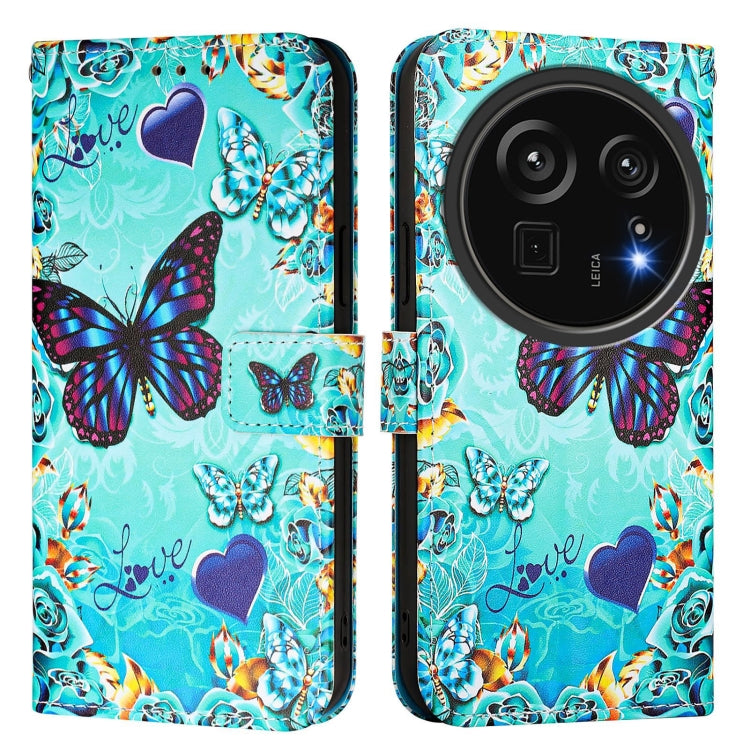 For Sharp Aquos R9 Pro SH-54E Colored Drawing Pattern Plain Weave Leather Phone Case