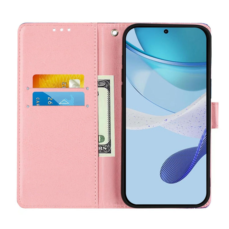 For Sharp Aquos Sense9 Plus Colored Drawing Pattern Plain Weave Leather Phone Case