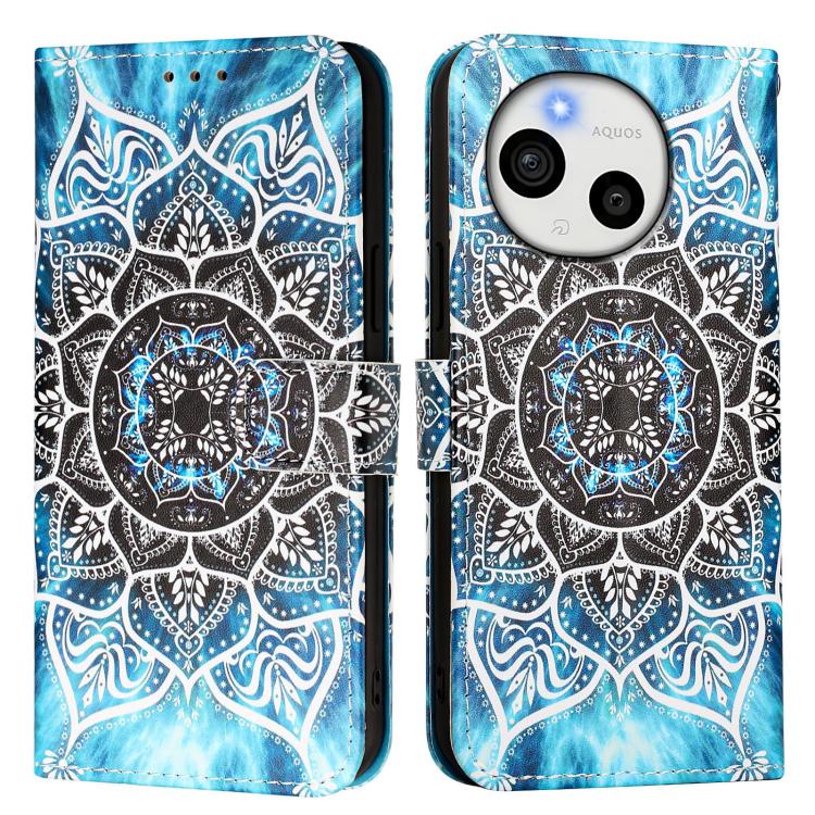For Sharp Aquos Sense10 Colored Drawing Pattern Plain Weave Leather Phone Case