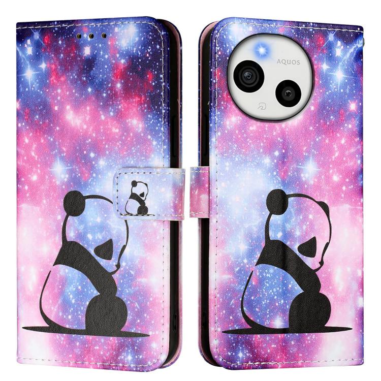 For Sharp Aquos Sense10 Colored Drawing Pattern Plain Weave Leather Phone Case