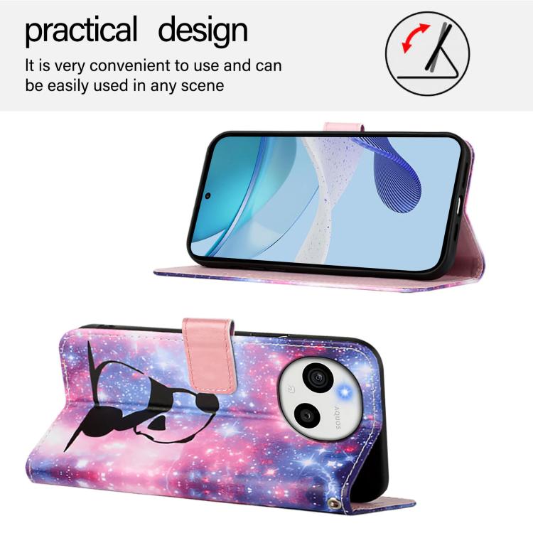For Sharp Aquos Sense10 Colored Drawing Pattern Plain Weave Leather Phone Case