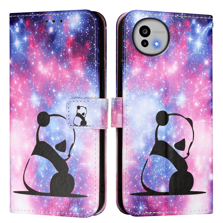 For Sharp Aquos wish6 Colored Drawing Pattern Plain Weave Leather Phone Case