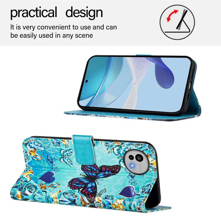For Sharp Aquos wish6 Colored Drawing Pattern Plain Weave Leather Phone Case
