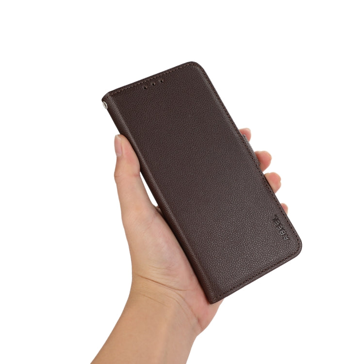 For OnePlus 13 ABEEL Side-Magnetic Litchi Pattern Leather RFID Phone Case