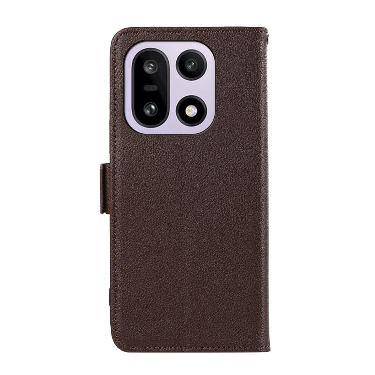 For OnePlus 15 ABEEL Side-Magnetic Litchi Pattern Leather RFID Phone Case