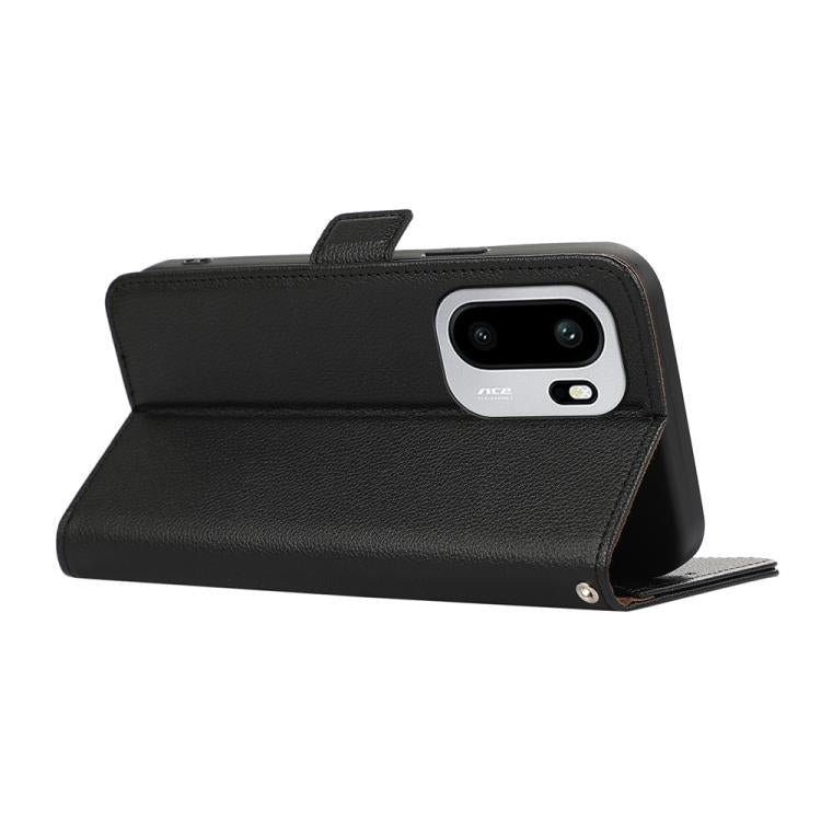 For OnePlus 15R / Ace 6 / Ace 6T ABEEL Side-Magnetic Litchi Pattern Leather RFID Phone Case