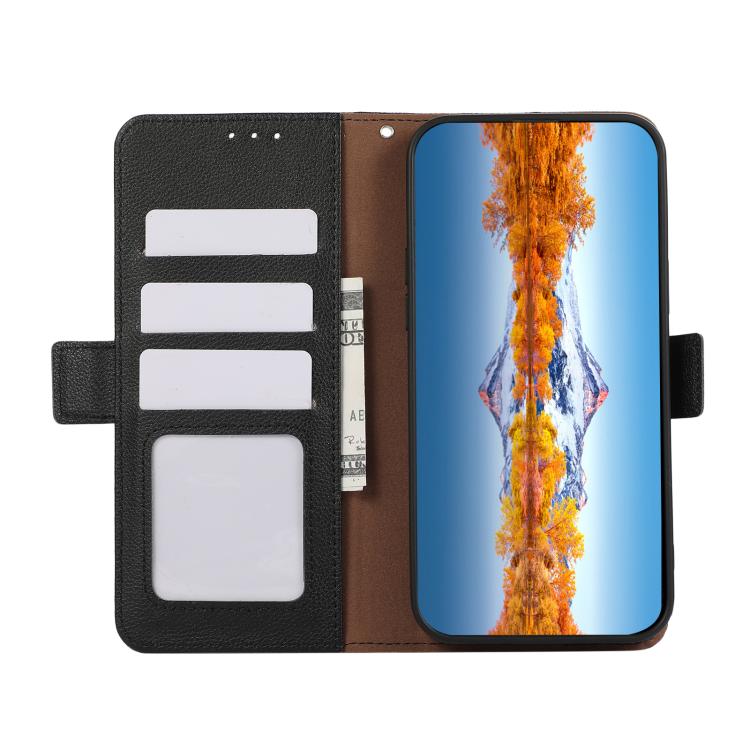 For OnePlus Turbo 6 / 6V ABEEL Side-Magnetic Litchi Pattern Leather RFID Phone Case