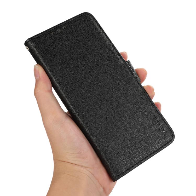 For OnePlus Turbo 6 / 6V ABEEL Side-Magnetic Litchi Pattern Leather RFID Phone Case
