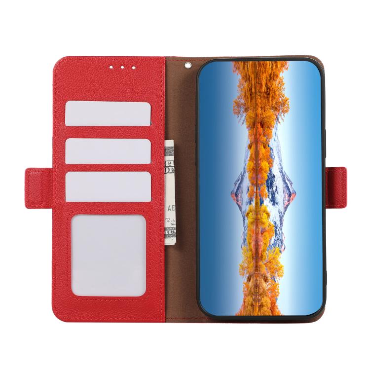For OnePlus Turbo 6 / 6V ABEEL Side-Magnetic Litchi Pattern Leather RFID Phone Case