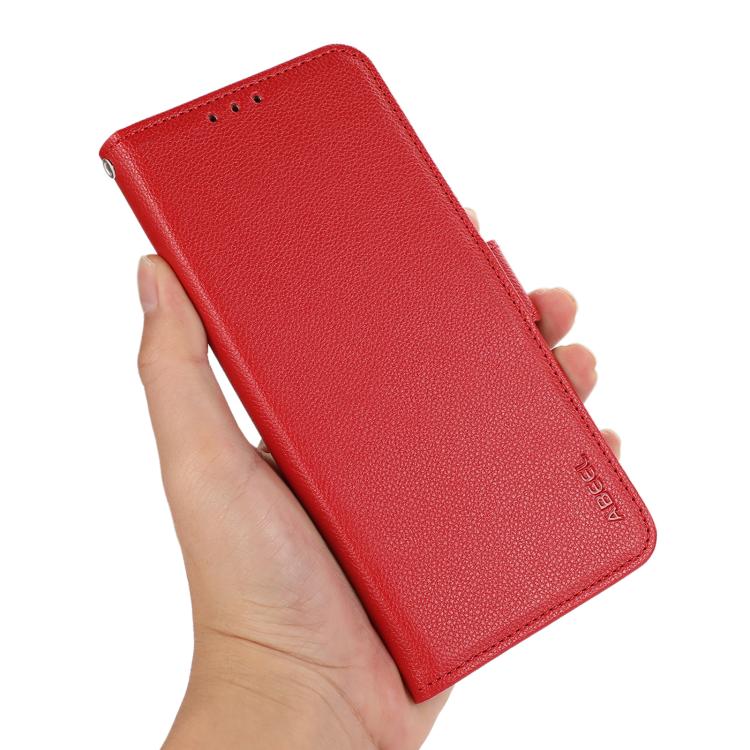 For OnePlus Turbo 6 / 6V ABEEL Side-Magnetic Litchi Pattern Leather RFID Phone Case