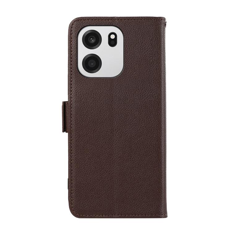 For OnePlus Turbo 6 / 6V ABEEL Side-Magnetic Litchi Pattern Leather RFID Phone Case