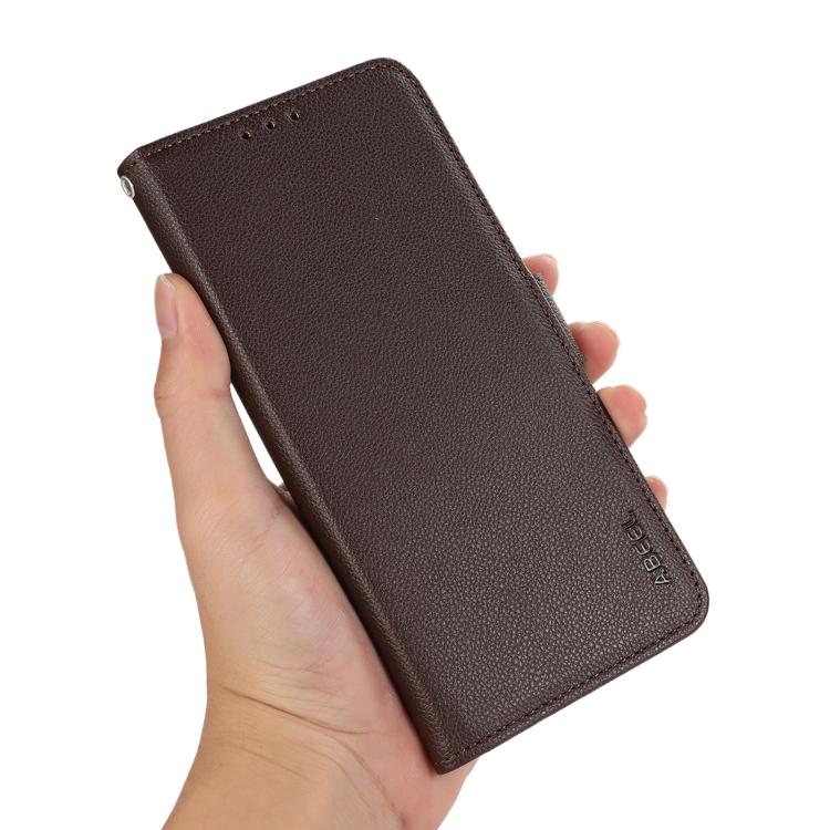 For OnePlus Turbo 6 / 6V ABEEL Side-Magnetic Litchi Pattern Leather RFID Phone Case