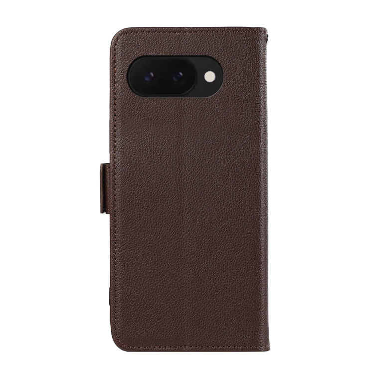 For Google Pixel 9a ABEEL Side-Magnetic Litchi Pattern Leather RFID Phone Case