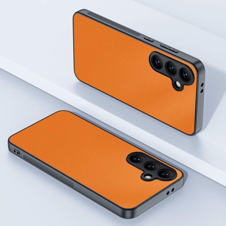 For Samsung Galaxy S24 FE 5G Ultra-thin Plain Skin Leather Phone Case