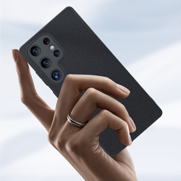 For Samsung Galaxy S25 Ultra 5G Ultra-thin Plain Skin Leather Phone Case