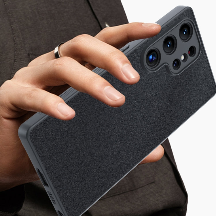 For Samsung Galaxy S25 Ultra 5G Ultra-thin Plain Skin Leather Phone Case