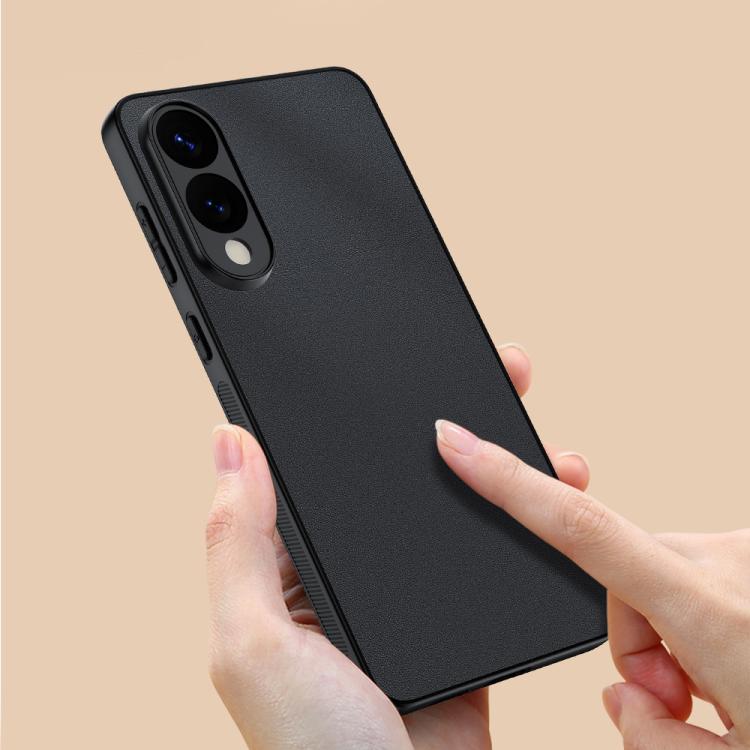 For Samsung Galaxy S25 Edge 5G Ultra-thin Plain Skin Leather Phone Case