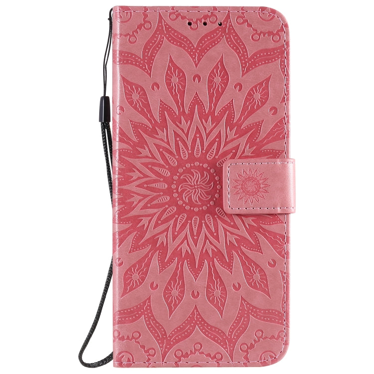 For Xiaomi Redmi 9 Sun Embossing Pattern Horizontal Flip Leather Case with Card Slot & Holder & Wallet & Lanyard