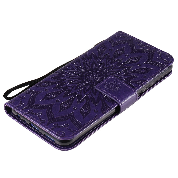 For Xiaomi Redmi 9 Sun Embossing Pattern Horizontal Flip Leather Case with Card Slot & Holder & Wallet & Lanyard