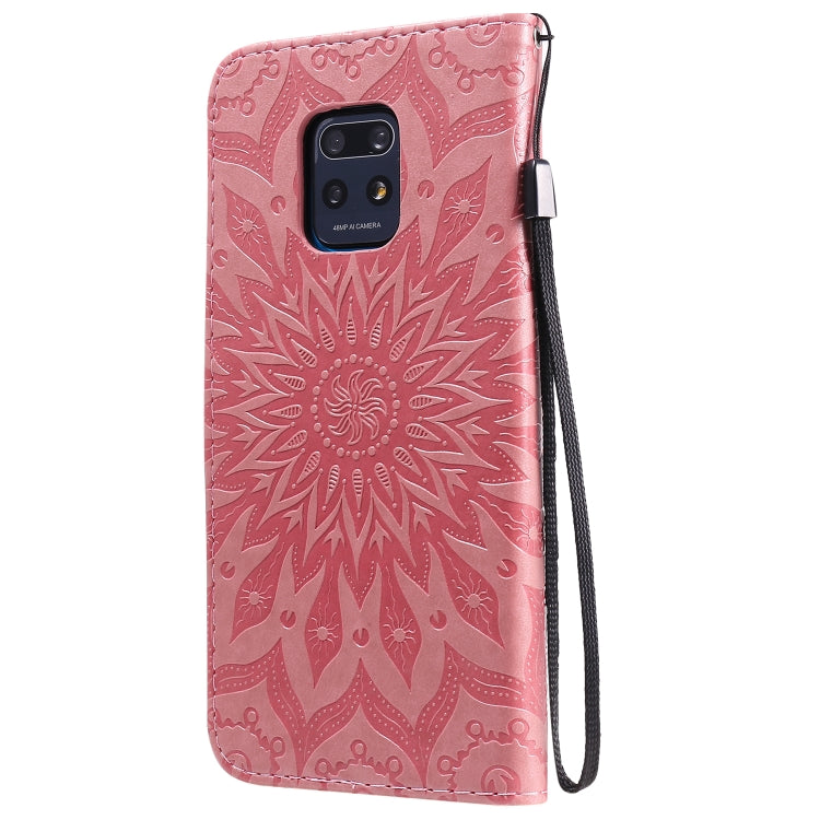 For Xiaomi Redmi 10X 5G / 10X Pro 5G Sun Embossing Pattern Horizontal Flip Leather Case with Card Slot & Holder & Wallet & Lanyard