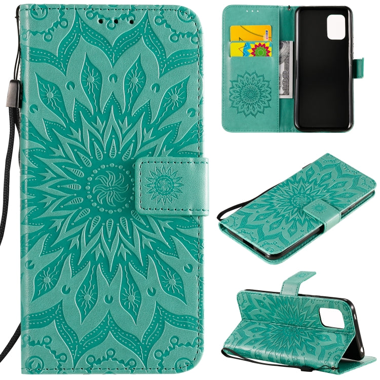 For Xiaomi Mi 10 Lite 5G Sun Embossing Pattern Horizontal Flip Leather Case with Card Slot & Holder & Wallet & Lanyard