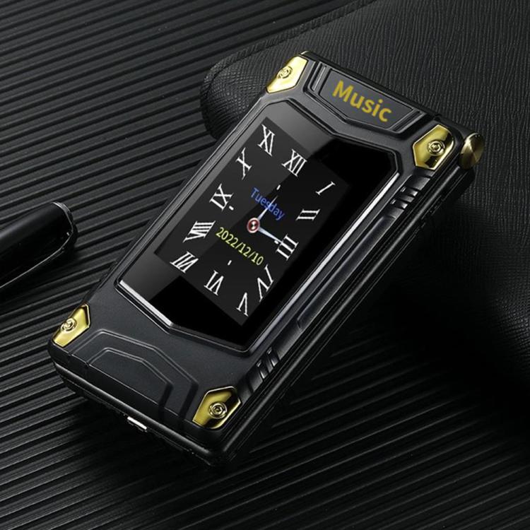 M7+ 4G Dual Screen Flip Elder Rugged Phone, 2.8 inch Inner, 2.4 inch Outer, 6800mAh Battery, 24 Keys, Flashlight, Network: 4G, Dual SIM, SOS, Plug:EU Plug