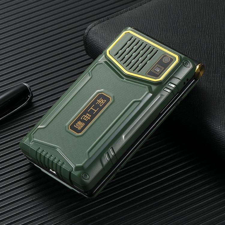 M7+ 4G Dual Screen Flip Elder Rugged Phone, 2.8 inch Inner, 2.4 inch Outer, 6800mAh Battery, 24 Keys, Flashlight, Network: 4G, Dual SIM, SOS, Plug:US Plug