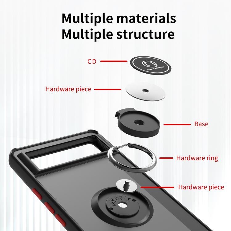 For Google Pixel 6 Q Shadow 1 Series TPU + PC Phone Case with Ring
