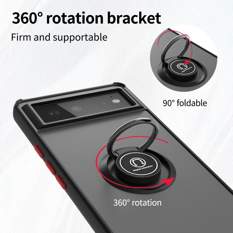 For Google Pixel 6 Q Shadow 1 Series TPU + PC Phone Case with Ring