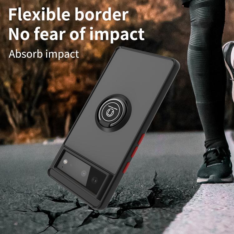 For Google Pixel 6 Q Shadow 1 Series TPU + PC Phone Case with Ring