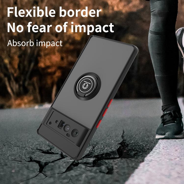 For Google Pixel 6 Pro Q Shadow 1 Series TPU + PC Phone Case with Ring