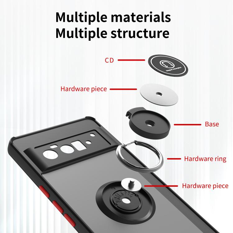 For Google Pixel 6 Pro Q Shadow 1 Series TPU + PC Phone Case with Ring