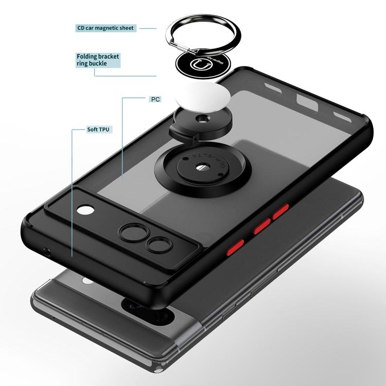 For Google Pixel 7a Q Shadow 1 Series TPU + PC Phone Case with Ring
