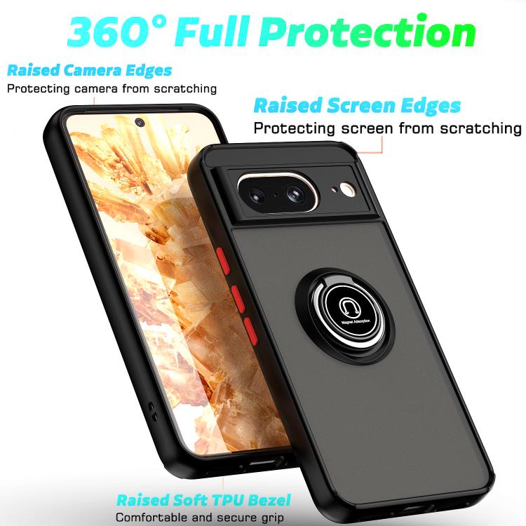 For Google Pixel 8 Q Shadow 1 Series TPU + PC Phone Case with Ring