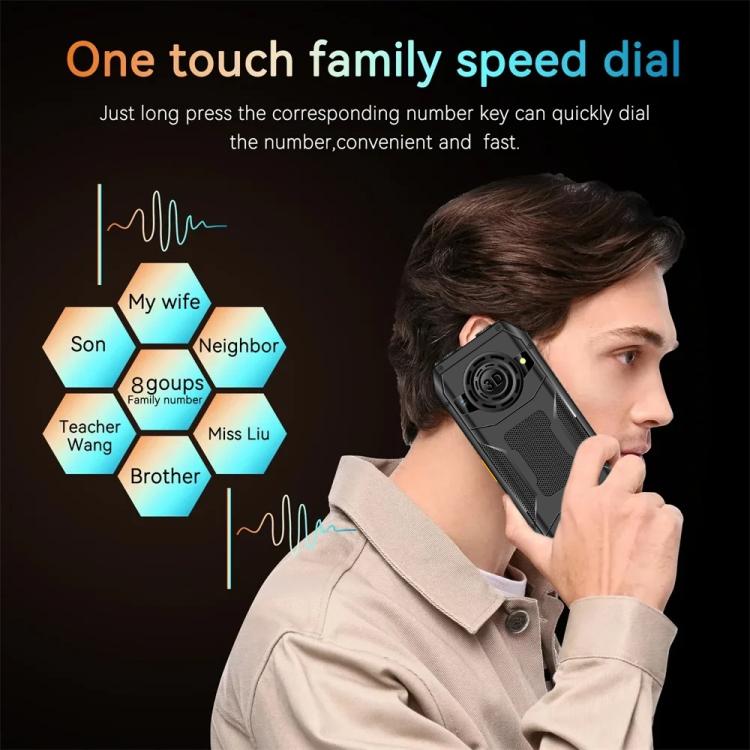 Q6000 Elder Keypad Phone, 2.4 inch, 6800mAh, Dual Flashlights, 21 Keys, SOS, FM, Dual SIM, GSM, Plug:EU Plug