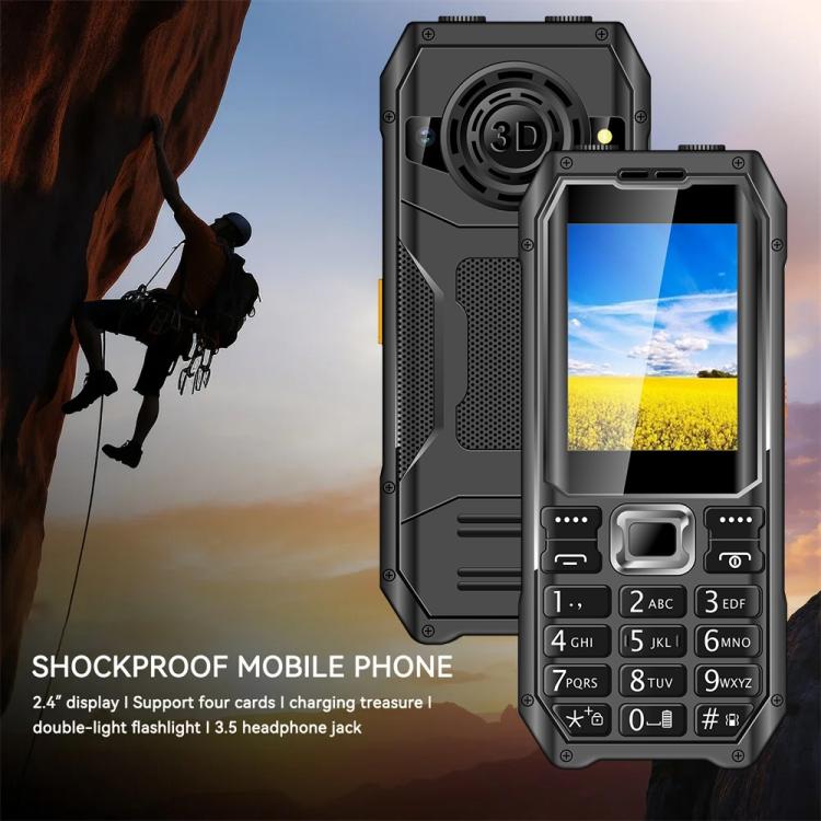 Q6000 Elder Keypad Phone, 2.4 inch, 6800mAh, Dual Flashlights, 21 Keys, SOS, FM, Dual SIM, GSM, Plug:EU Plug