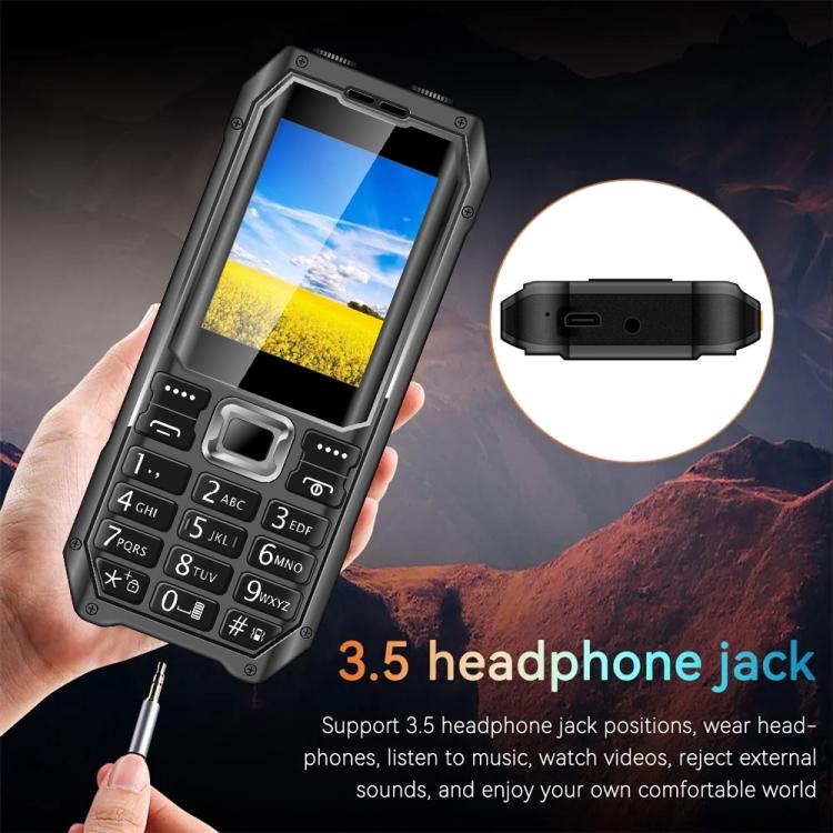 Q6000 Elder Keypad Phone, 2.4 inch, 6800mAh, Dual Flashlights, 21 Keys, SOS, FM, Dual SIM, GSM, Plug:EU Plug