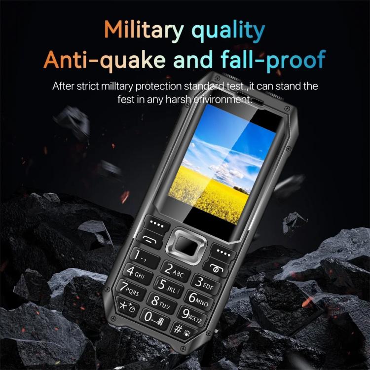 Q6000 Elder Keypad Phone, 2.4 inch, 6800mAh, Dual Flashlights, 21 Keys, SOS, FM, Dual SIM, GSM, Plug:EU Plug