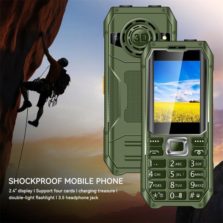 Q6000 Elder Keypad Phone, 2.4 inch, 6800mAh, Dual Flashlights, 21 Keys, SOS, FM, Dual SIM, GSM, Plug:EU Plug