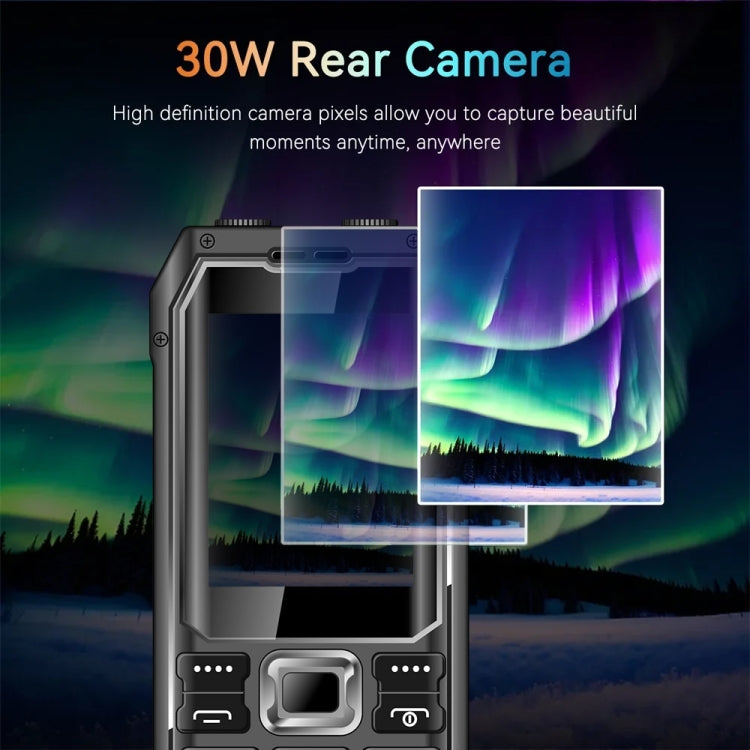 Q6000 Elder Keypad Phone, 2.4 inch, 6800mAh, Dual Flashlights, 21 Keys, SOS, FM, Dual SIM, GSM, Plug:UK Plug