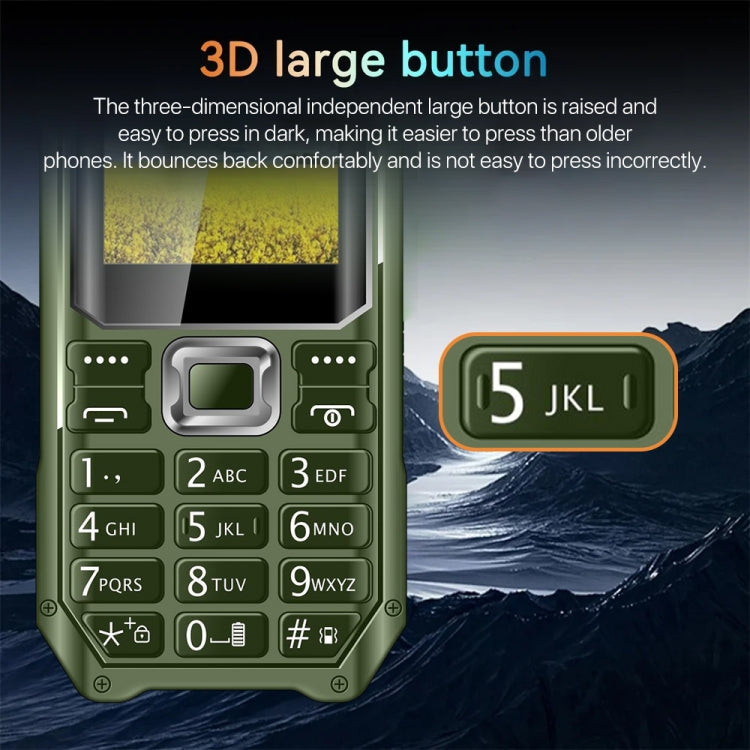 Q6000 Elder Keypad Phone, 2.4 inch, 6800mAh, Dual Flashlights, 21 Keys, SOS, FM, Dual SIM, GSM, Plug:UK Plug